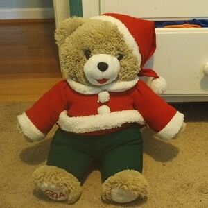 Festive Teddy Bear in Santa Outfit